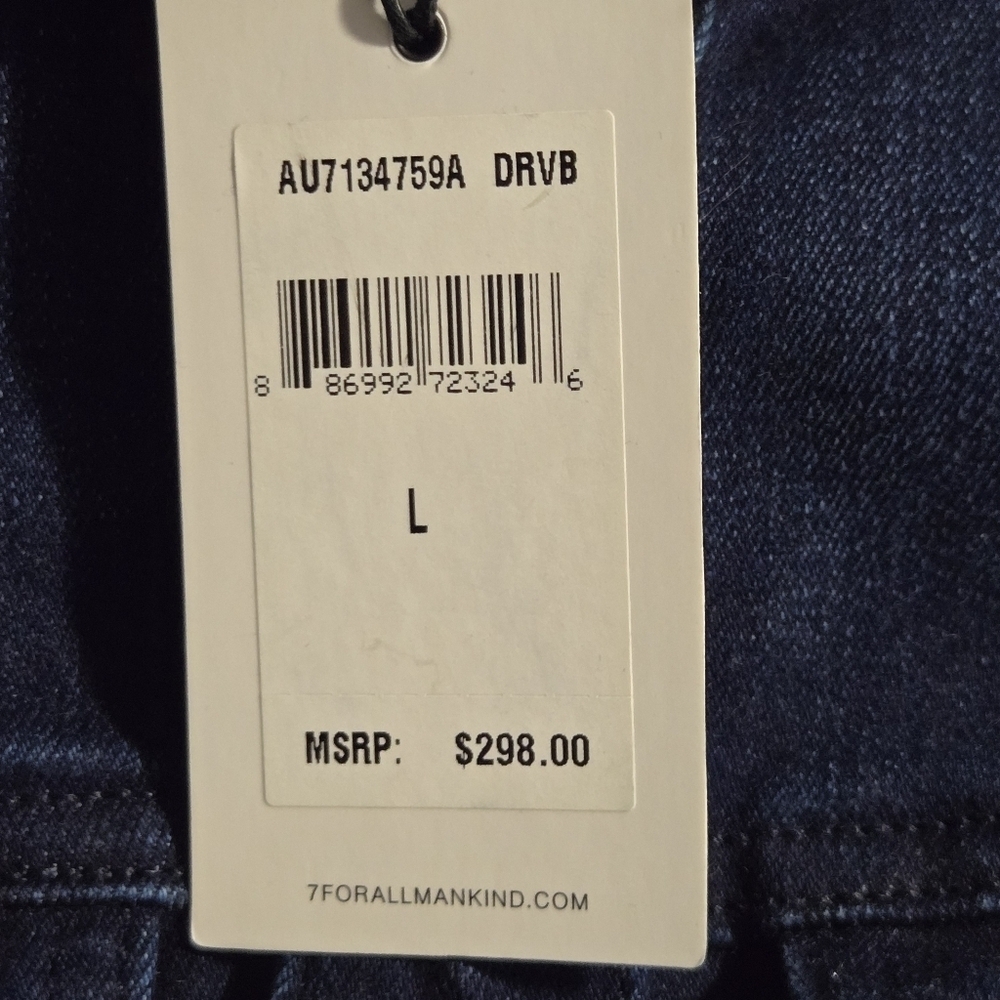 7 For All Mankind Womens Dark Wash Western Rodeo Trucker Denim Jean Dress Large - Picture 13 of 15